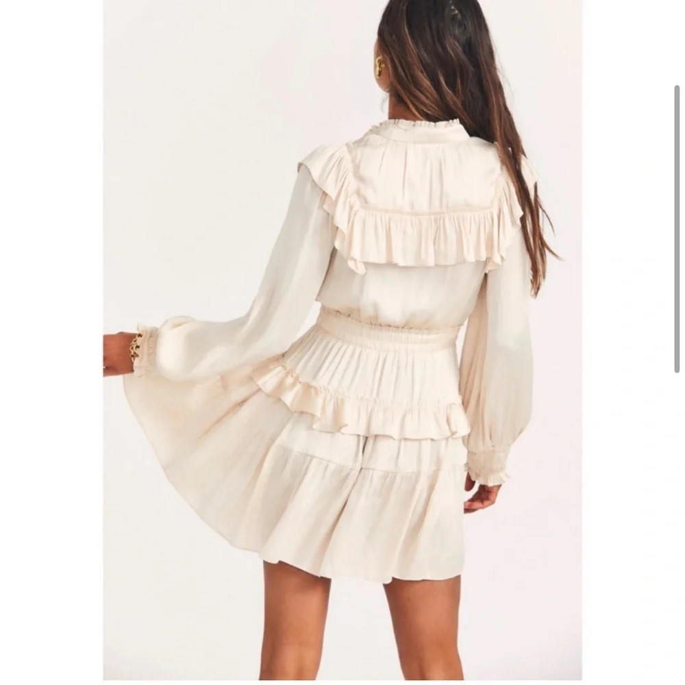 LoveShackFancy Raegan Silky Ruffle Dress - Picture 6 of 6